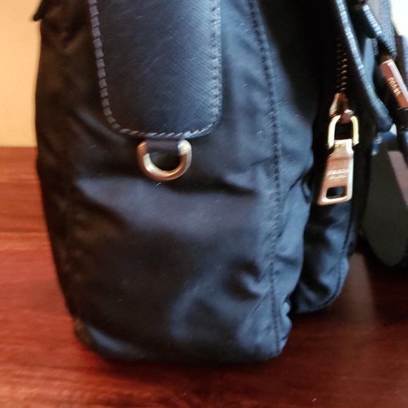 PRADA Black Nylon and Leather Crossbody Shoulder Bag Purse/ Good Condition - Picture 7 of 15
